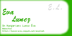eva luncz business card